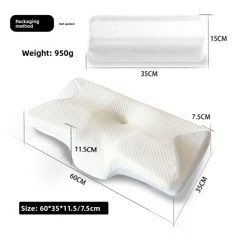 Ergonomic Memory Foam Butterfly Chaser Pillow- White