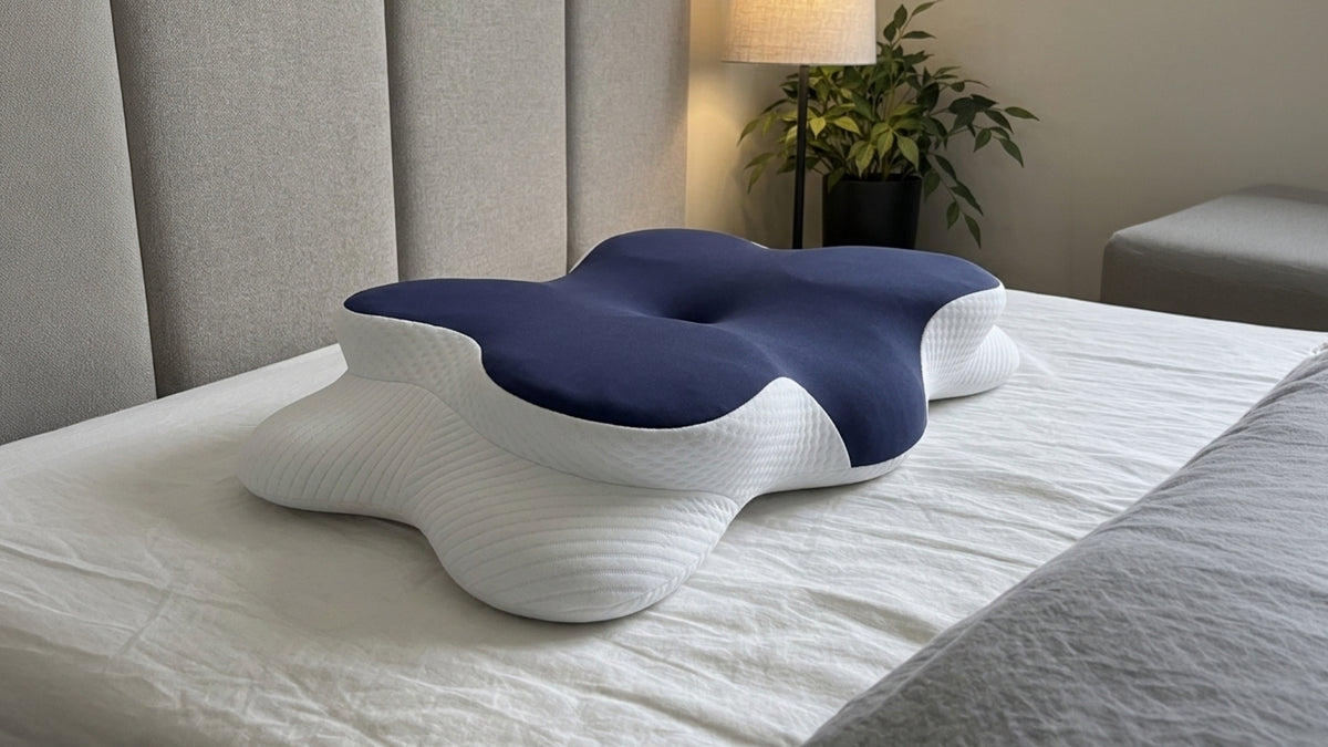 Woman sleeping on the Lotus pillow