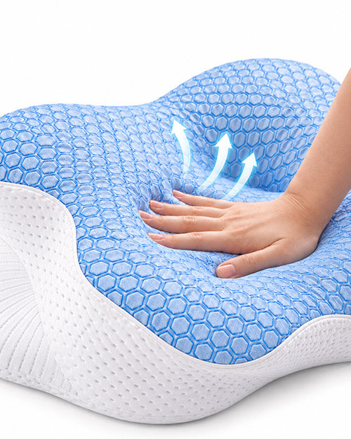 Close-up of the Lotus Pillow's soft curved edge