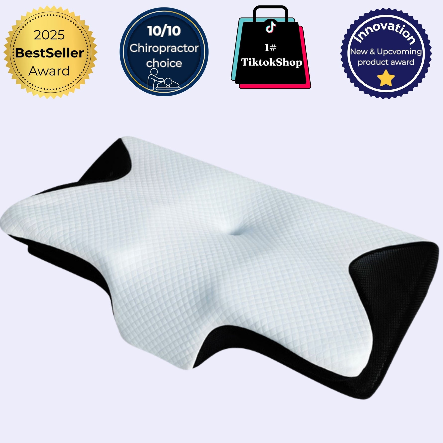 Ergonomic Memory Foam Butterfly Chaser Pillow- Black